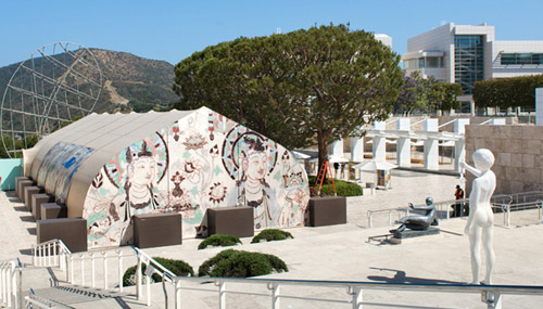 Cave Replicas from Dunhuang Mogao Caves in Climate Controlled Tent at Getty Center